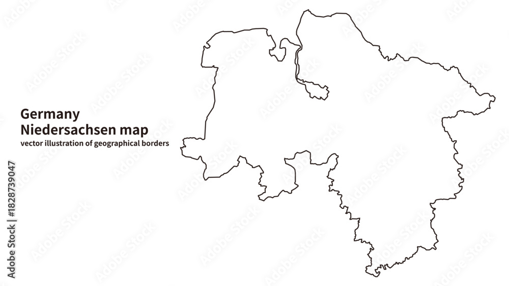 Obraz premium Niedersachsen Map – Detailed Map of Lower Saxony, Germany
