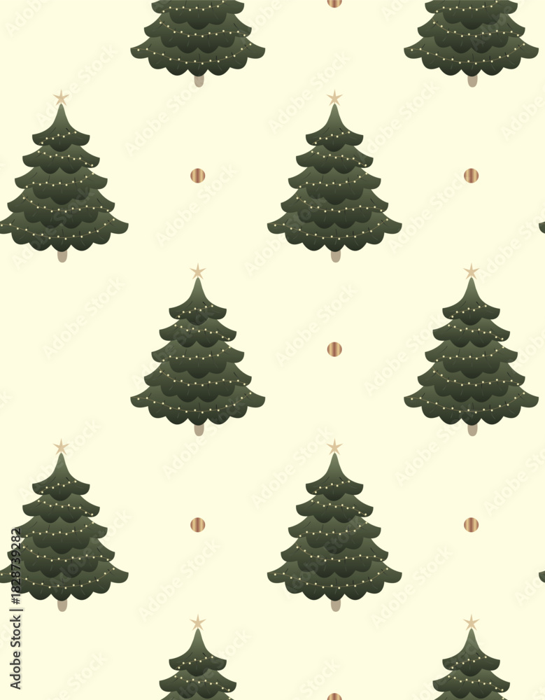 Fototapeta premium Traditional Christmas Tree Pattern