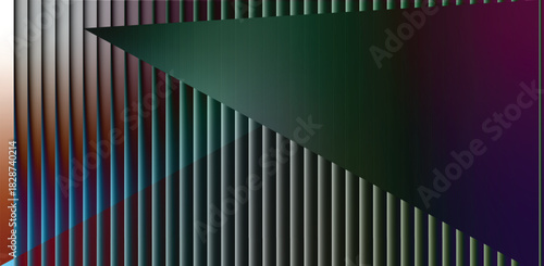 dark gradient background and vivid orange, blue, and lilac light streaks. Futuristic distortion, moody abstract glow, reeded vertical blur. Vector illustration