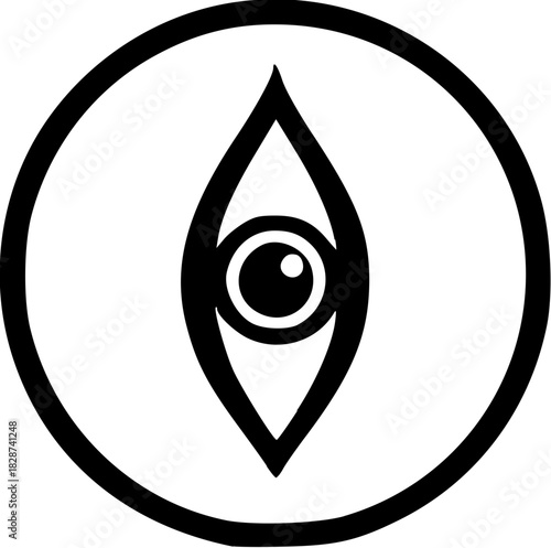 Shiv Ji Solid Black Silhouette Icon of Hindu Deity with Trident and Crescent