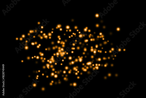 Golden glowing abstract light background with sparkling stars