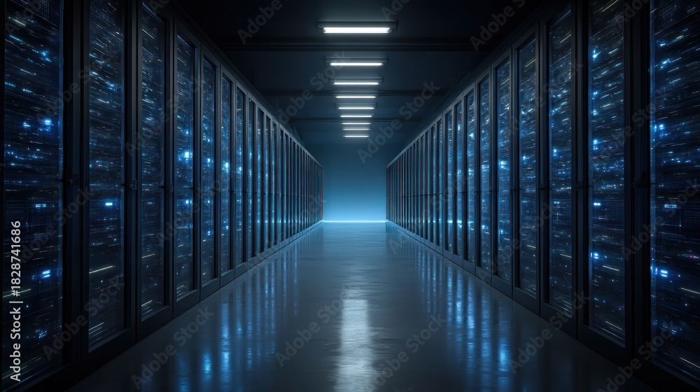 Fototapeta premium Data center server racks technology infrastructure