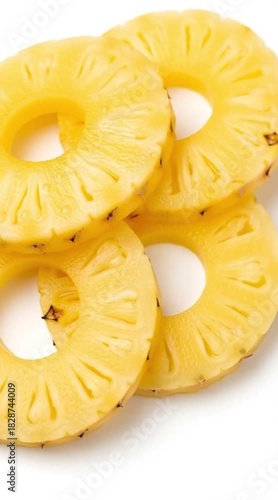 pineapple slices isolated on white background