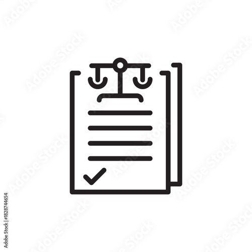 Legal compliance icon symbolizing regulatory adherence, ethical governance, and accountability, representing corporate standards, lawful operations, risk management, and formal organizational approval