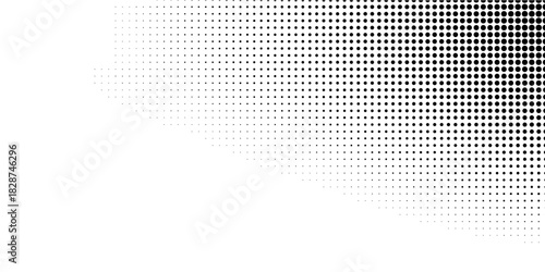 Wave halftone pattern. Halftone dots background. Vector