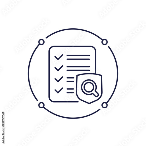 Security audit icon in line design