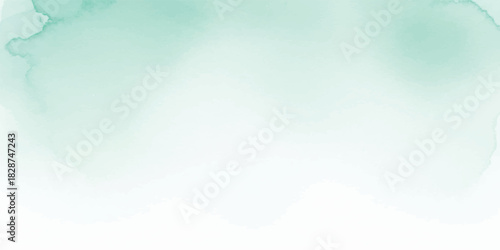 Abstract watercolor background texture in light green and white soft gradient wash perfect for invitations and design elements
