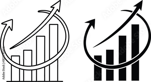 business graph with arrow