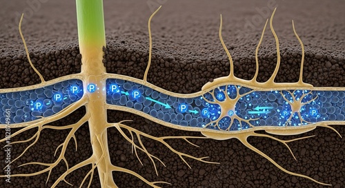 Phosphate uptake via arbuscular mycorrhizae