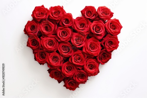 A beautiful arrangement of red roses forming a heart shape, symbolizing love and affection.