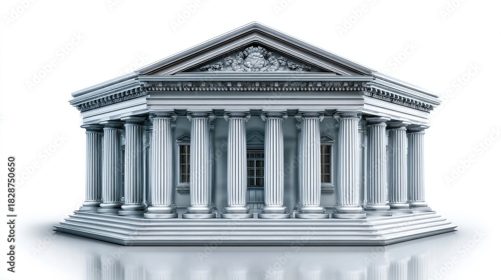 Fototapeta premium Architectural Grandeur: A stately building with an array of classical columns, epitomizing the elegance and grandeur of neoclassical architecture.