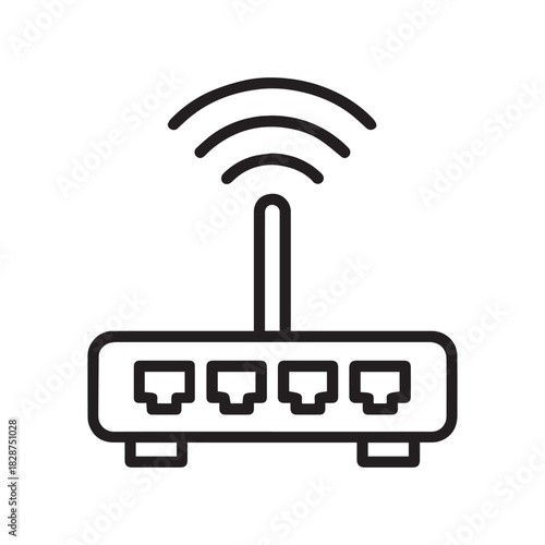 Wireless router icon illustration internet connectivity technology and networking concept