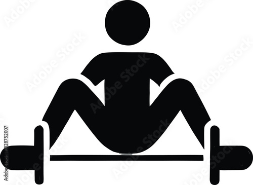 Barbell Squat Exercise Icon – Weight Training Silhouette