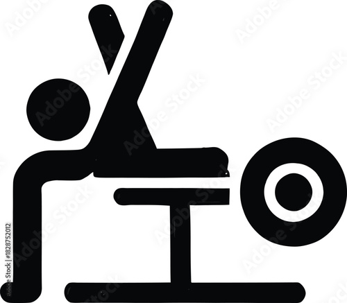 Incline Bench Press Exercise Icon – Upper Body Strength Training