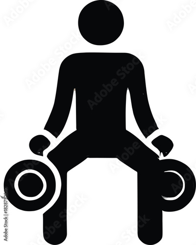 Deadlift Exercise Icon – Weight Training Silhouette