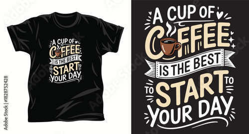 Coffee graphic vector t-shirt design print.
