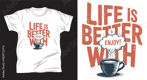 Coffee graphic vector t-shirt design print.