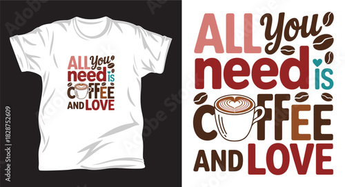 Coffee graphic vector t-shirt design print.