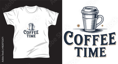 Coffee graphic vector t-shirt design print.