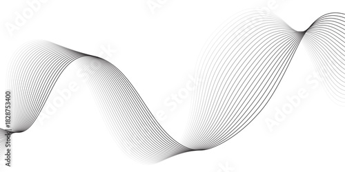 gray wave curve lines banner background design. Digital frequency track equalizer. Stylized line art background. modern soft luxury texture with smooth and clean vector subtle background illustration
