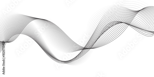 gray wave curve lines banner background design. Digital frequency track equalizer. Stylized line art background. modern soft luxury texture with smooth and clean vector subtle background illustration