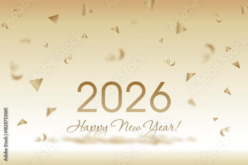 New Year's card with golden confetti