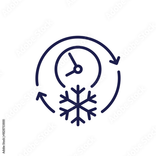 cold therapy time icon, line vector