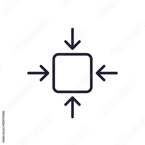 compact size icon, line pictogram on white