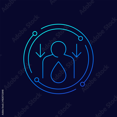dehydration icon, thin linear design