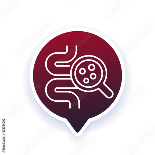 flatulence icon with bowel, line vector design
