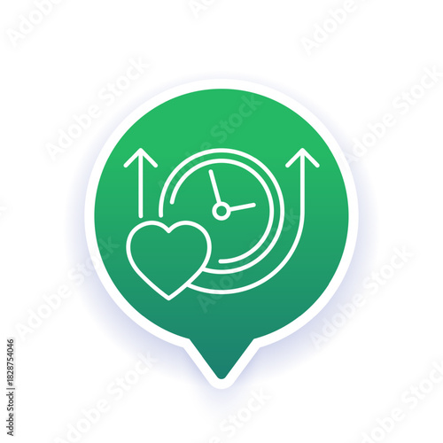 life time extension line icon, increase lifespan vector design