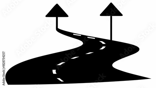 Bold path forward with upward arrows, charting a course to success and growth, ideal for business strategy and goal achievement imagery