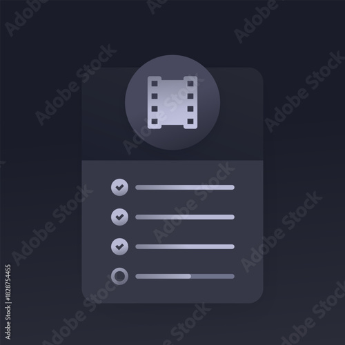 Upload video to gallery form, vector dark design
