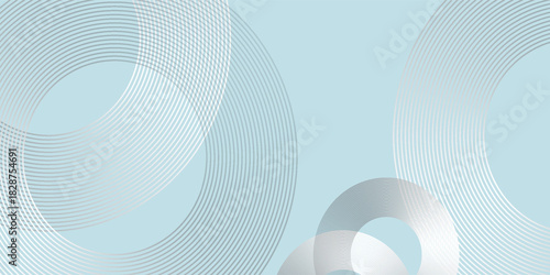 Modern abstract background. Glossy white gradient circle lines. Minimal geometric pattern. Simple graphic elements. Futuristic concept. Suitable for cover, poster, banner, brochure, eps10.