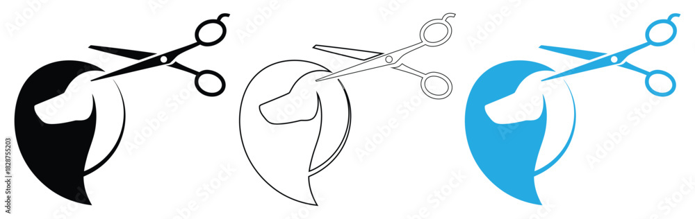 Obraz premium Stylish dog grooming salon logo for pet care businesses,Logo for pet hair salon pet hairdressing and grooming shop shop for dogs and cats