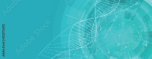 Futuristic science and technology wallpaper, DNA strands, connected neural web