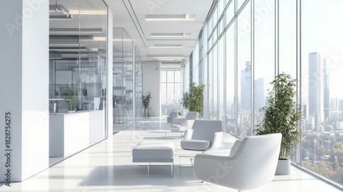 Video A bright and airy room filled with natural light from numerous windows, featuring a single white chair
