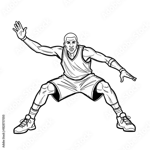 Basketball player defending during The NBA Cup in dynamic pose  