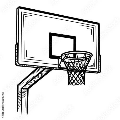 Basketball hoop backboard The NBA Cup in sketch style  