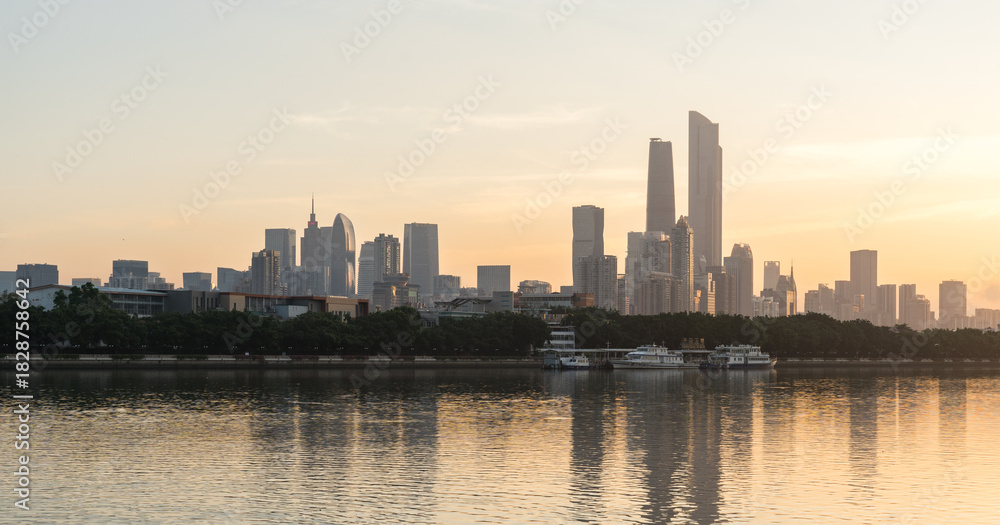 Fototapeta premium Architectural skyline of Zhujiang New Town, Guangzhou, China