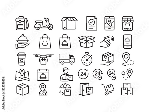 Beverage Juice and Coffee Glyph Icons Set - Cocktail Tea Bar and Drink Menu Vector