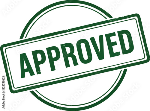 Approved Stamp in Green Business Approval and Verification Graphic