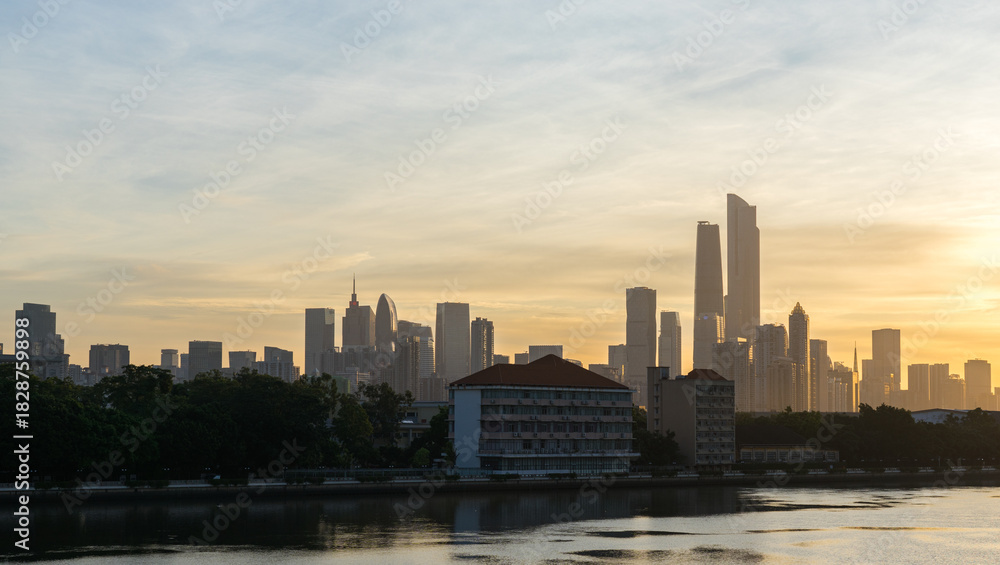 Fototapeta premium Architectural skyline of Zhujiang New Town, Guangzhou, China