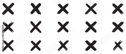 Variants of the wrong, incorrect, false, reject, ban, criss-cross, crossed out, × sign with the four best usable line thicknesses. Vector Illustration. Vector Graphic. EPS 10