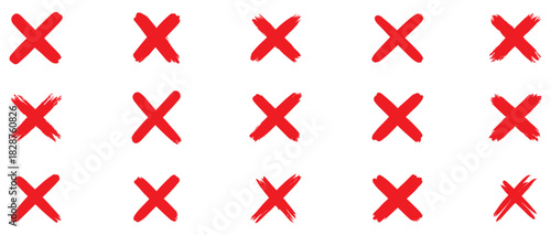 Variants of the wrong, incorrect, false, reject, ban, criss-cross, crossed out, × sign with the four best usable line thicknesses. Vector Illustration. Vector Graphic. EPS 10