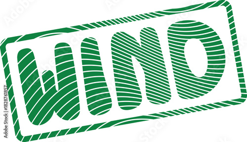 Dynamic green striped wind stamp effect representing air movement and natural energy