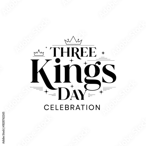 Three kings day celebration logo