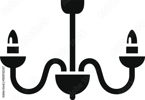 Elegant three arm chandelier with candle style bulbs in a classic silhouette