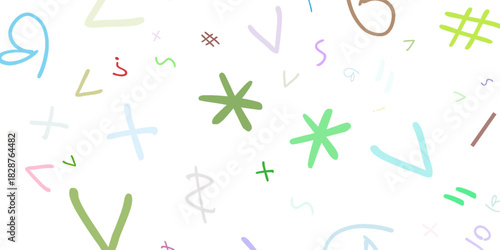 Light Multicolor vector seamless layout with latin alphabet. Abstract illustration with colored latin alphabet. Texture for window blinds, curtains.