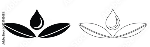 Minimalist water drop design for wellness brand identity symbol,simple seed and water drop logo design concept